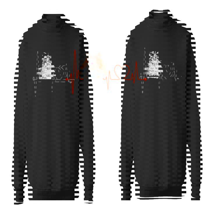 ノルウェージャンフォレストキャットハートビートekg ファニーアイラブマイキャット スウェットシャツ