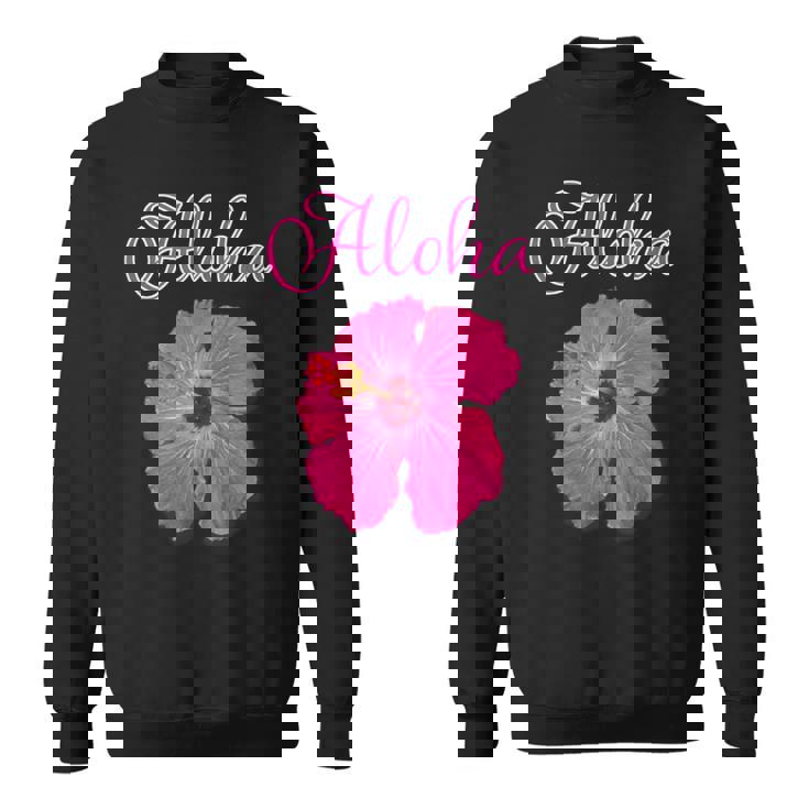 ハイビスカス Aloha アロハ《赤》（ハワイ・南国・フラダンス）夏【ビューティフル フラワー】キュート デザイン スウェットシャツ