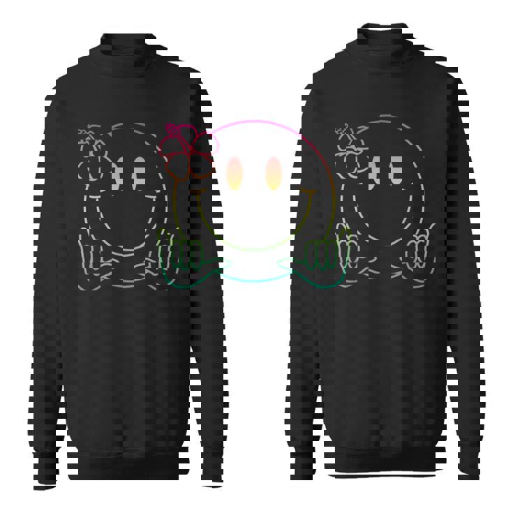 ハイビスカス シャカ スマイルフェイス レインボー ハッピーフェイス アロハ ハワイアン スウェットシャツ