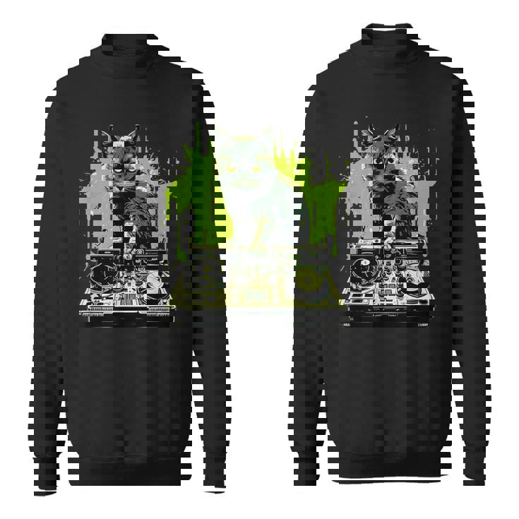 ハウスキャット レインボー Dj 猫 キティ スウェットシャツ