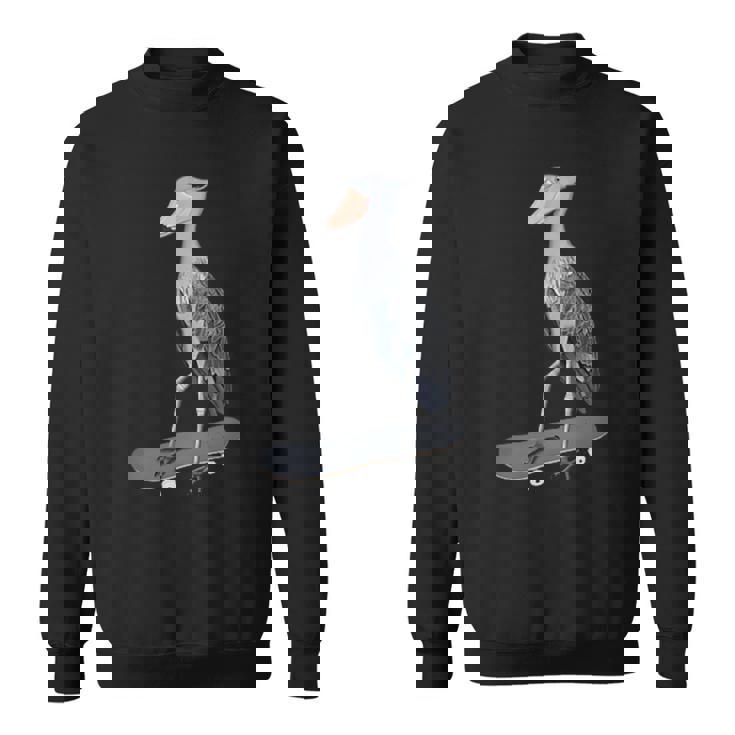 ハシビロコウ スケートボード 鳥 動物 図 バードウォッチング 贈り物 鳥類学者 生物学者 自然科学 スウェットシャツ