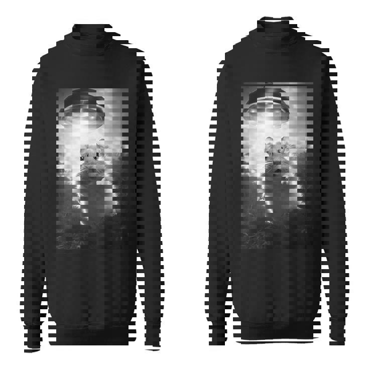 ハムスターを追うufo、クレイジーな動物、面白いハムスター スウェットシャツ