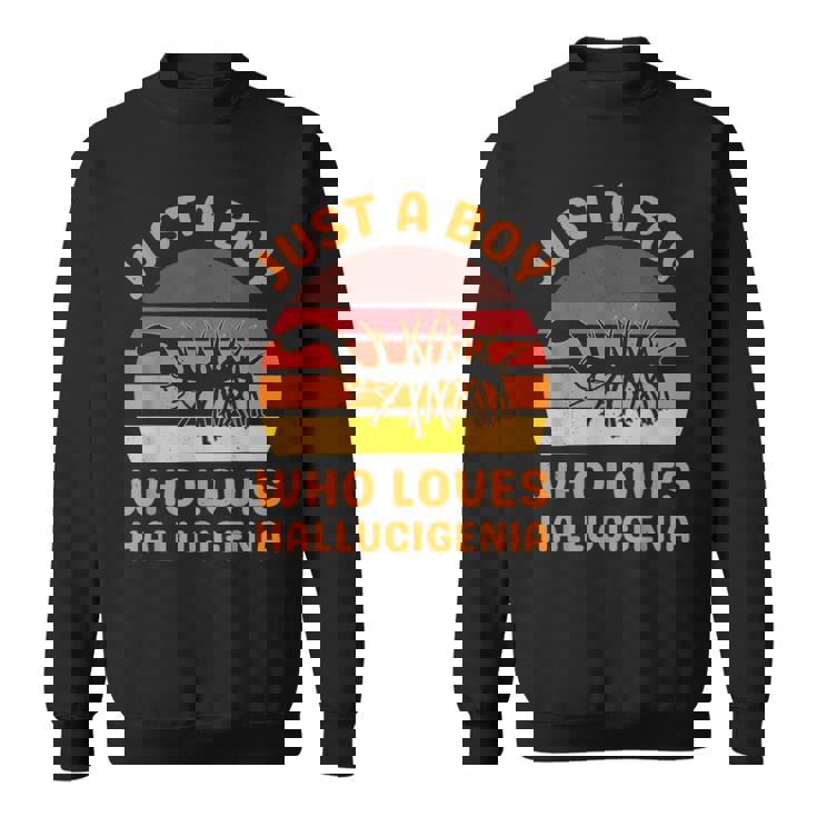 ハルキゲニアの化石絶滅虫が大好きなただの少年 スウェットシャツ