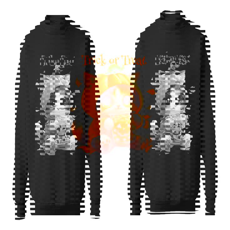 ハロウィン わがまま猫 ねこ ラーメン好き かわいい おもしろ マンガ スウェットシャツ