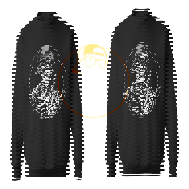 ハロウィン スケルトン ロックハンド ロッカー メンズ ボーイズ ロックミュージック スウェットシャツ