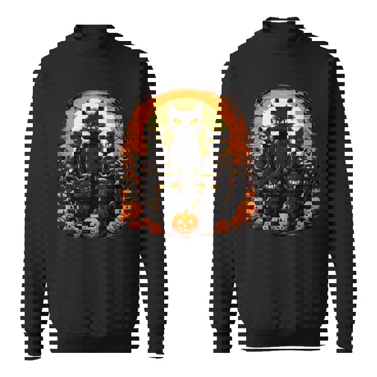ハロウィン 黒猫 パンプキン 面白い レトロデザイン スウェットシャツ