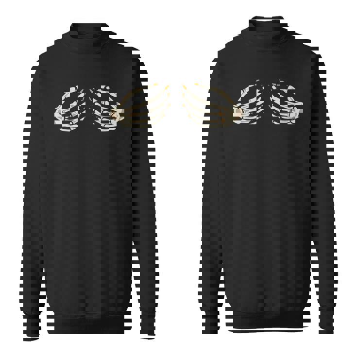 ハロウィーン スケルトン おっぱいに手 スケルトン 胸に手 スウェットシャツ