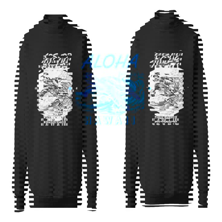 ハワイ ハワイアン ワイキキビーチ サーフボート ヤシの木 アロハ 夏 風景 海好き ウミガメ 波乗り スウェットシャツ