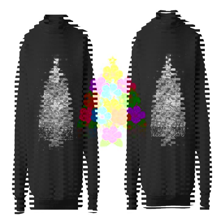 ハワイアン クリスマス ハイビスカス フラワー ツリー ハワイ トロピカル スウェットシャツ
