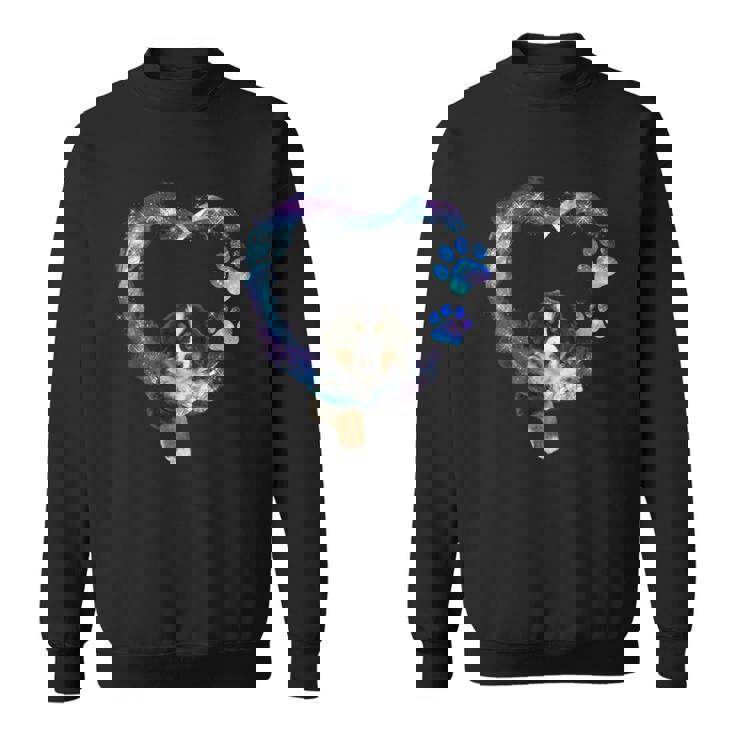 ハートの中の面白いバーニーズマウンテンドッグ スウェットシャツ