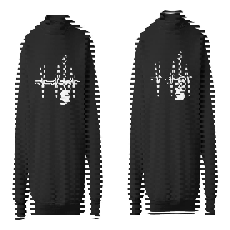 ハートビート ギター好き クラシックギター クラシック音楽 アコースティックギター ギター部 ジャズ音楽 ギター スウェットシャツ