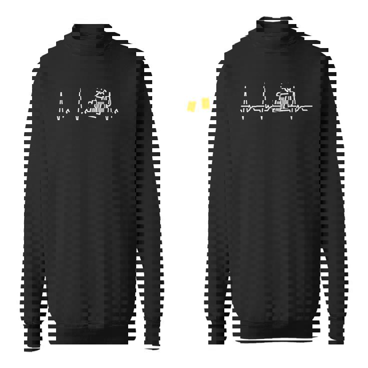 ハートビート ビール 酒好き ビール好き 飲み会好き 酒飲み ジョーク 心電図 スウェットシャツ