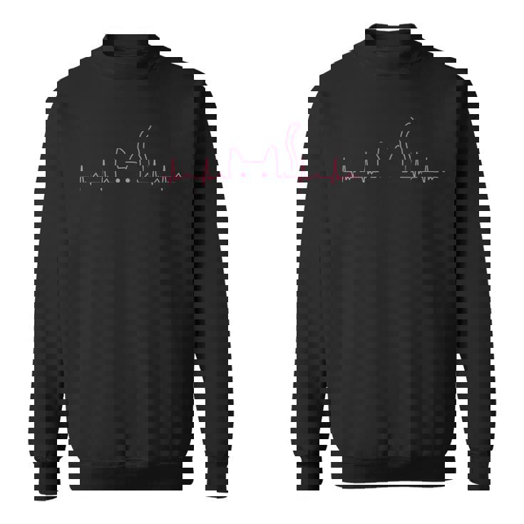 ハートビート 猫好き ねこ好き ネコ好き ハートビート猫 猫の飼い主 心電図 おもしろ 可愛い ねこ ネコ 猫 スウェットシャツ