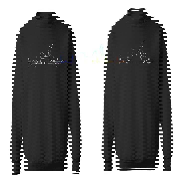 ハートビート 猫好き ねこ好き ネコ好き ハートビート猫 猫の飼い主 心電図 おもしろ 可愛い ねこ ネコ 猫 長袖tシャツ スウェットシャツ