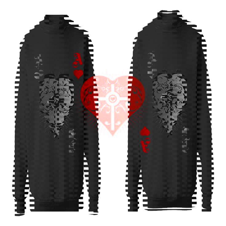 ハートポーカーエースi テキサスホールデムカジノカードケース ポーカー 長袖tシャツ スウェットシャツ