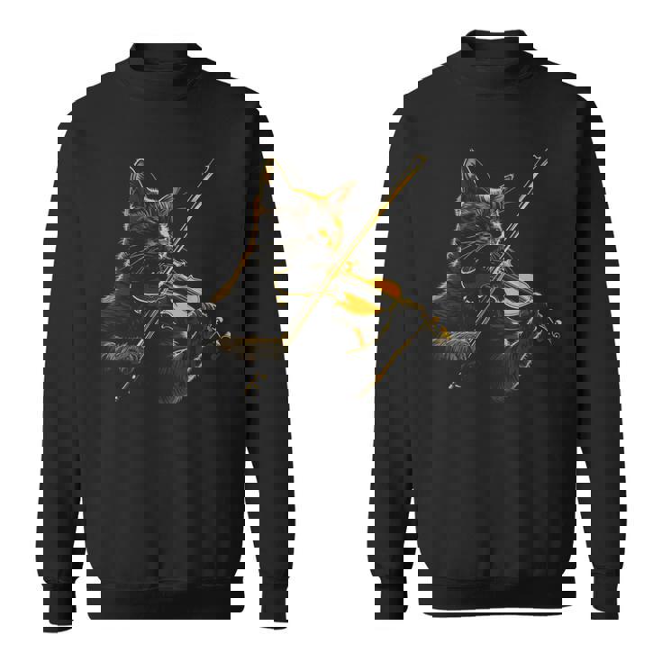 バイオリン 猫 面白い クラシカル 音符 オーケストラ ヴァイオリニスト スウェットシャツ