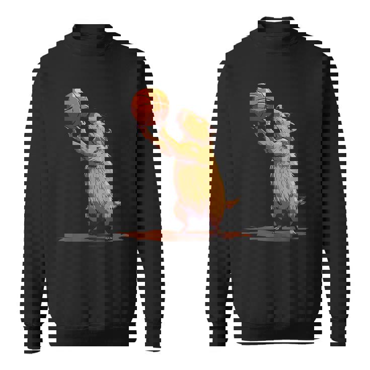 バスケットボール ドローイング バスケットボール 恋人 カピバラ 動物 アート スウェットシャツ