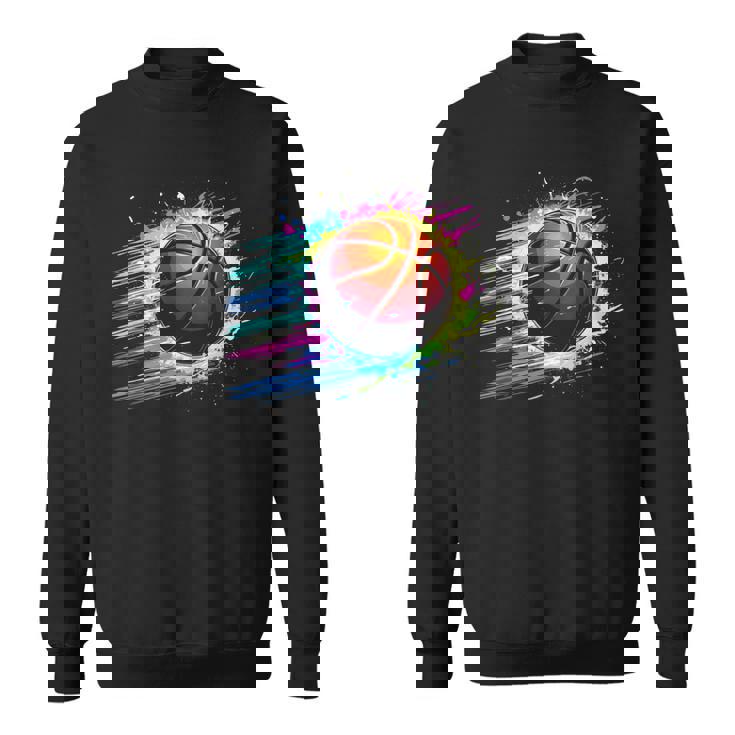 バスケットボール選手 カラフル タイダイ カラーアート スポーツ愛好家 スウェットシャツ
