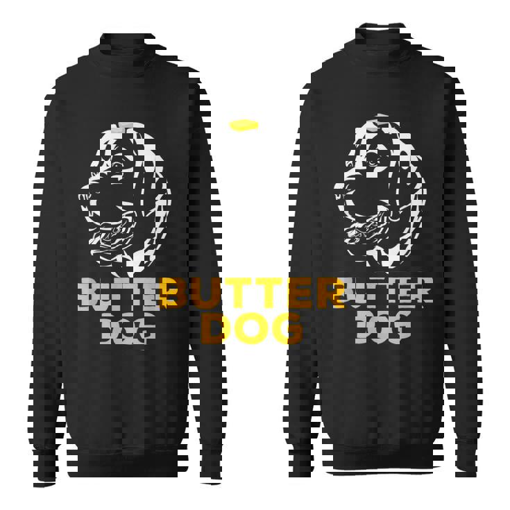 バター犬-彼のバターと一緒に犬面白いミーム スウェットシャツ