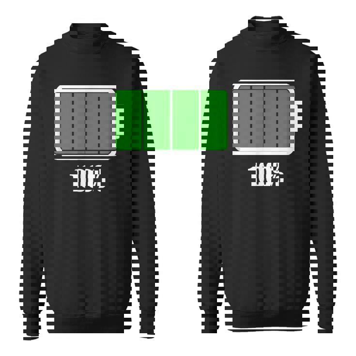 バッテリー 100 シャツ バッテリーフル充電 バッテリー満載 スウェットシャツ