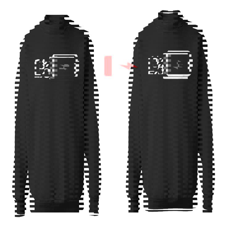 バッテリー1 – バッテリー1 I おもしろ低エネルギーパーセント スウェットシャツ