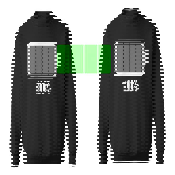 バッテリー100シャツ バッテリーハートフル充電バッテリーフル。 スウェットシャツ