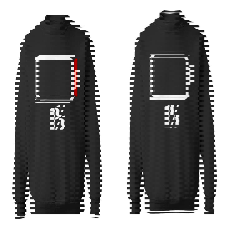 バッテリー1シャツ。バッテリーハート。充電済みバッテリーは空です。 スウェットシャツ