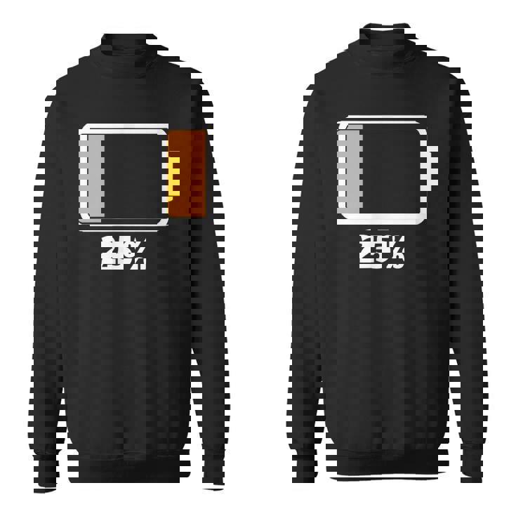 バッテリー25 残り25 バッテリーtシャツバッテリー低 スウェットシャツ
