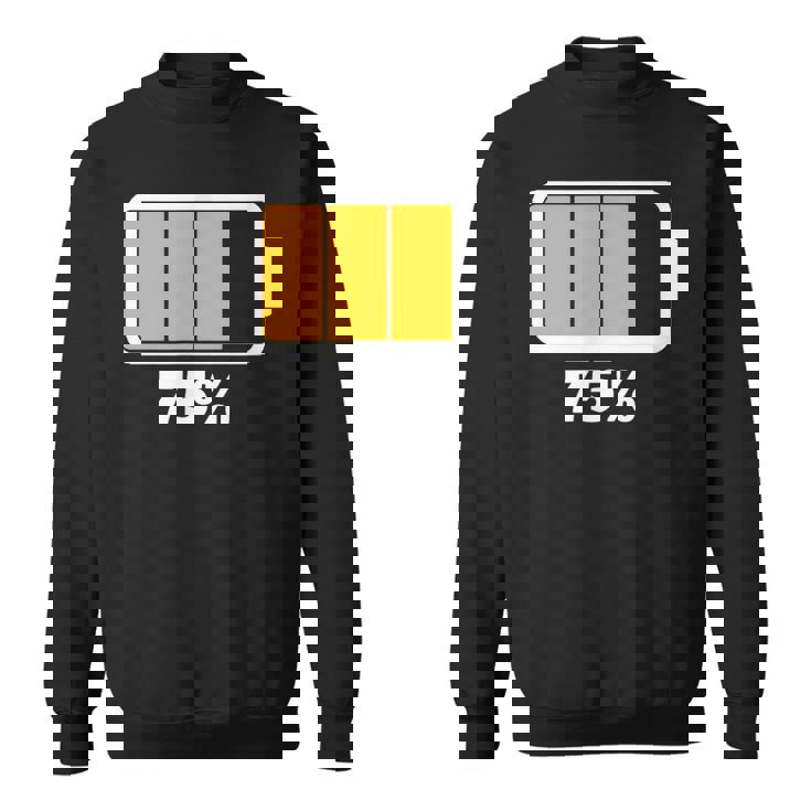 バッテリー75残り75バッテリーフルtシャツバッテリー低 スウェットシャツ