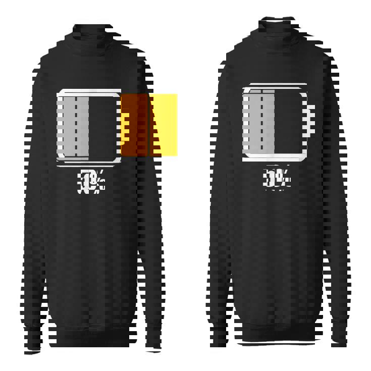 バッテリーハーフ残量50 バッテリーデッドtシャツ バッテリー残量が少ない スウェットシャツ