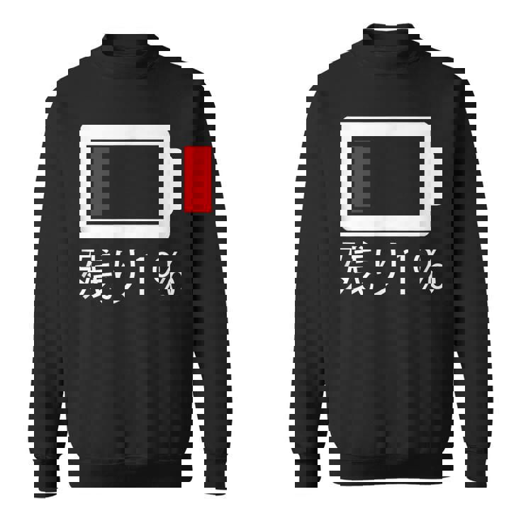 バッテリー残量1 バッテリー切れtシャツ バッテリー残量が少ない スウェットシャツ