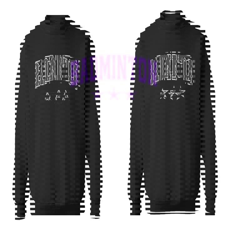 バドミントン オールパープル スター クラシック レトロ 代表チームのテキスト スウェットシャツ