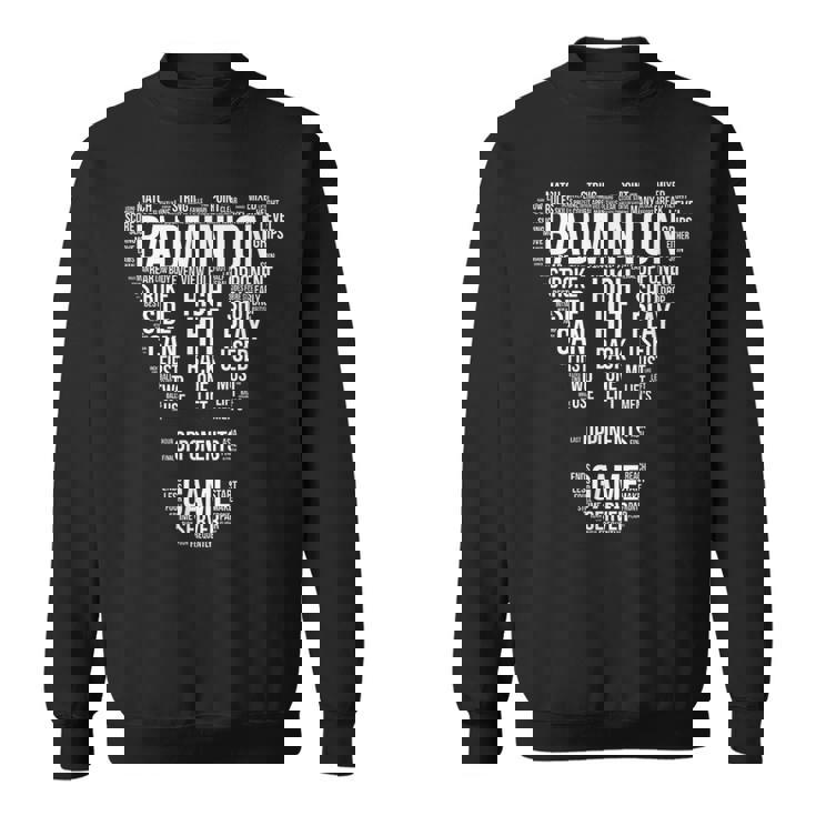 バドミントン用語 ワードクラウド バドミントンギフト バドミントンプレーヤー スウェットシャツ