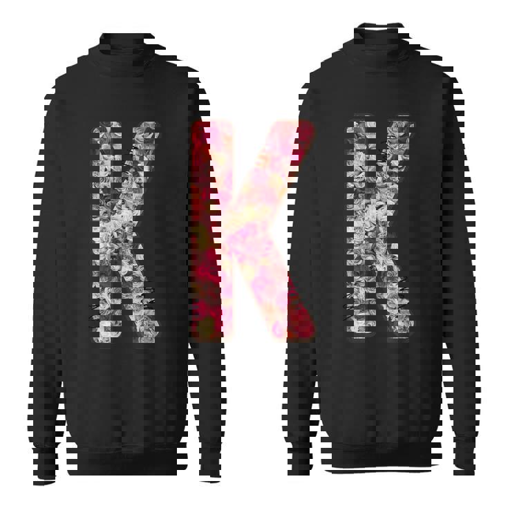 バラ柄のフローラルモノグラムk スウェットシャツ