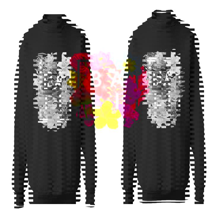 バリの花 ワードアート バリ島インドネシア土産 スウェットシャツ