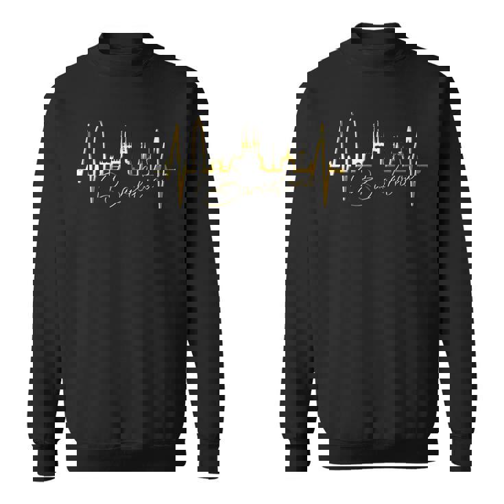 バルセロナのスカイライン ハートビート スペイン バルセロナ大好きi Love Barcelona スウェットシャツ