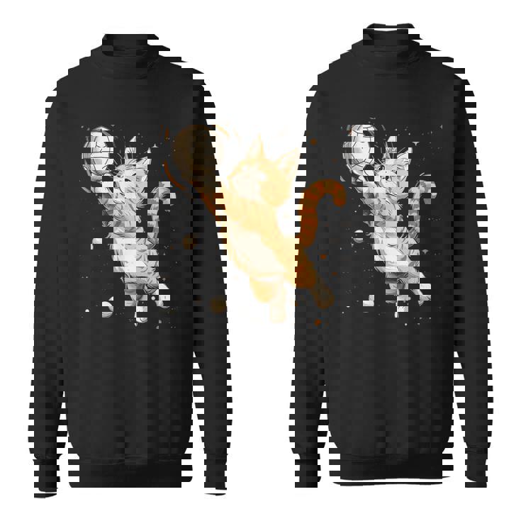 バレーボール選手のかわいいバレーボール猫。 スウェットシャツ