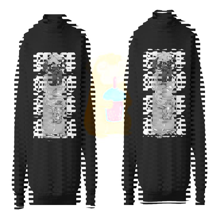 パグ 犬 カワイイ ボバ バブル ミルク ティー タピオカパール かわいい スウェットシャツ