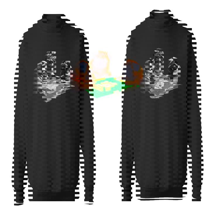 パグ 犬 麻雀 面白いtシャツ 文字入り メンズ おもしろ 面白い 服 おもしろグッズ ネタ 雀士 スウェットシャツ