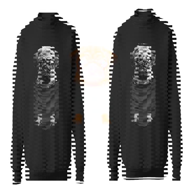 パグ 面白いtシャツ イヌ ポケット わんこ メンズ 犬好き グッズ かわいい おもしろ 面白い 服 ネタ スウェットシャツ