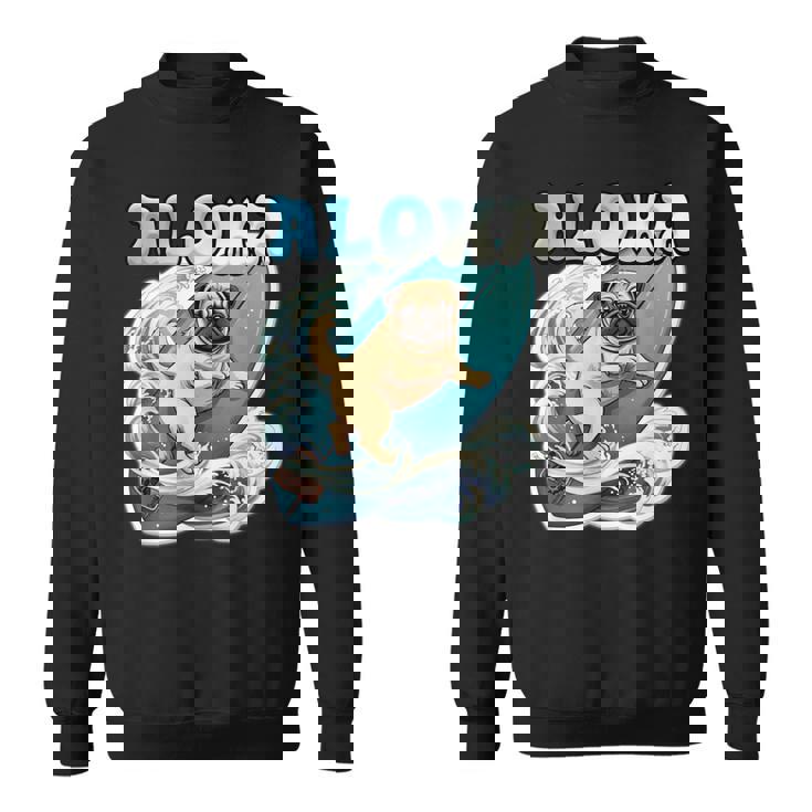 パグサーフィン アロハ サーフボード&ウェーブ スウェットシャツ