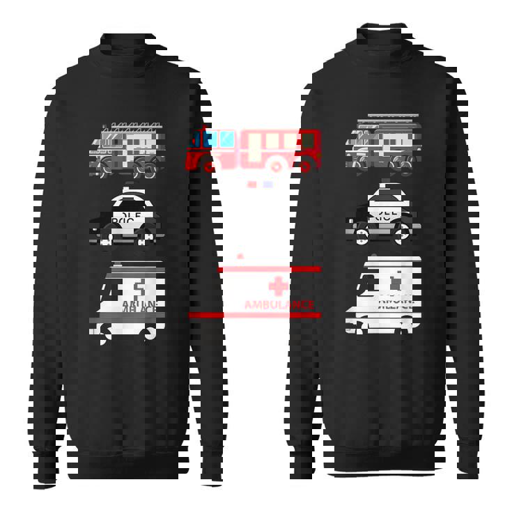 パトカー 消防車 救急車 ファーストレスポンダーデザイン スウェットシャツ