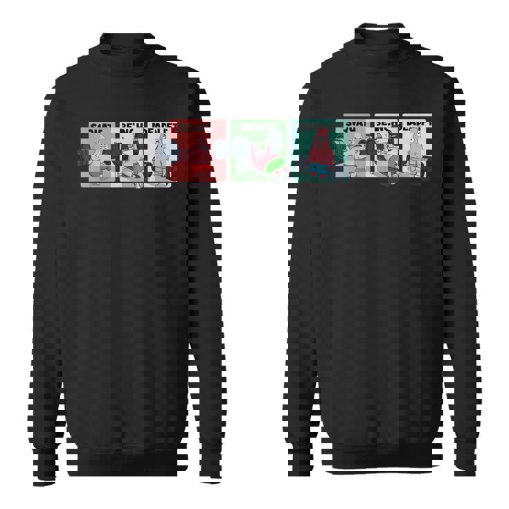 パトリック スクワット、ベンチ、デッドリフト 面白いパワーリフティング スウェットシャツ