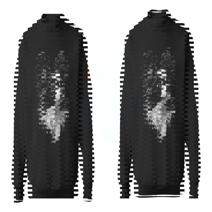 パピヨン 犬 モチーフ ペット アート パピヨン スウェットシャツ