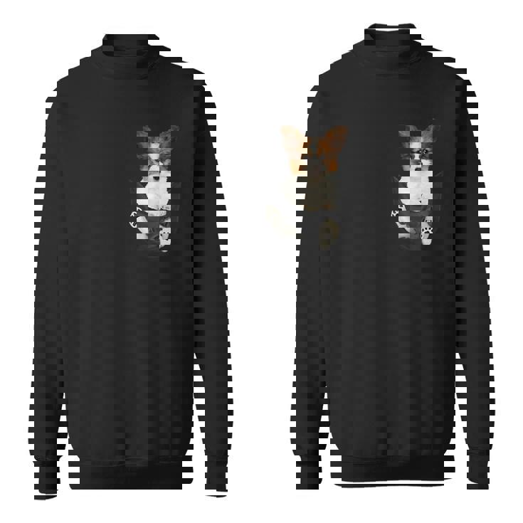 パピヨン愛好家のためのポケットに入った面白いパピヨン スウェットシャツ