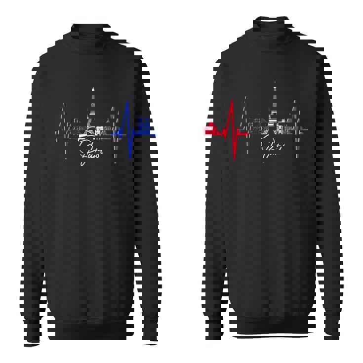 パリのスカイライン ハートビート 愛 エッフェル塔 愛 フランスi Love Paris スウェットシャツ