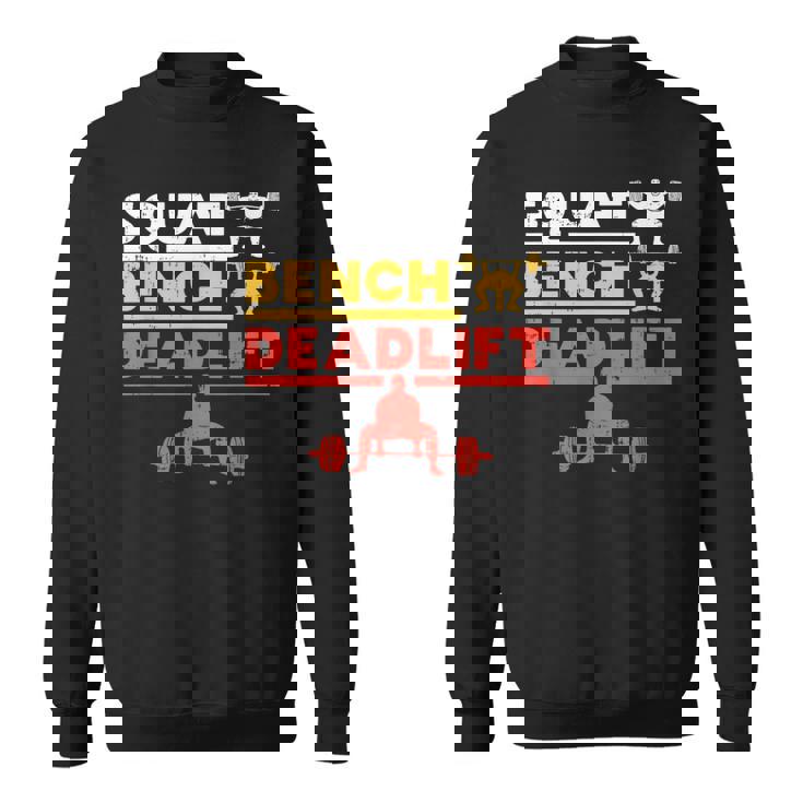 パワーリフティング、スクワット、ベンチ、デッドリフト、ウェイトリフティングtシャツ スウェットシャツ