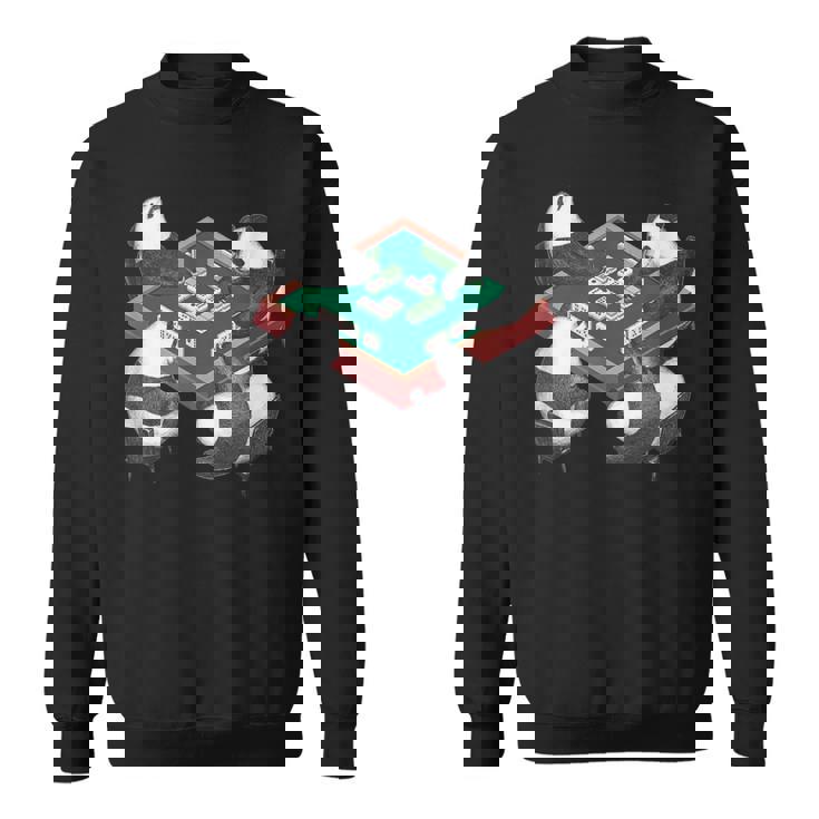 パンダ 麻雀 面白いtシャツ 動物 文字入り メンズ おもしろ 面白い 服 おもしろグッズ ネタ 雀士 スウェットシャツ