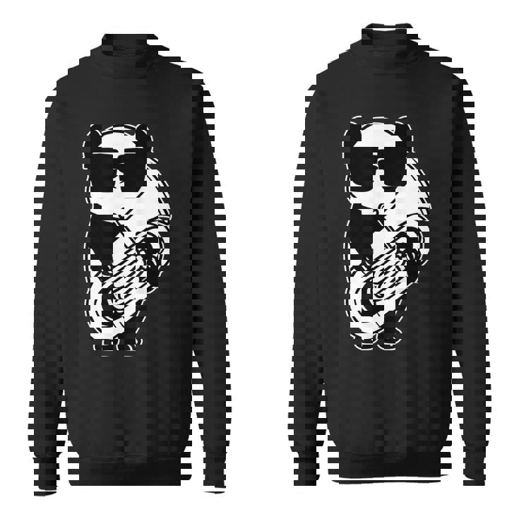 パンダとチューバ楽器チューブ スウェットシャツ