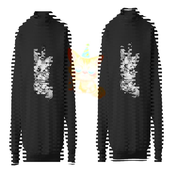 パーティー 猫 ドリンク 飲んだ 酔った プッシー キティ 猫 お祝い ブーー スウェットシャツ